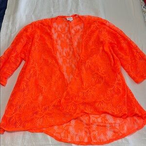 LuLaRoe Orange Lace Top